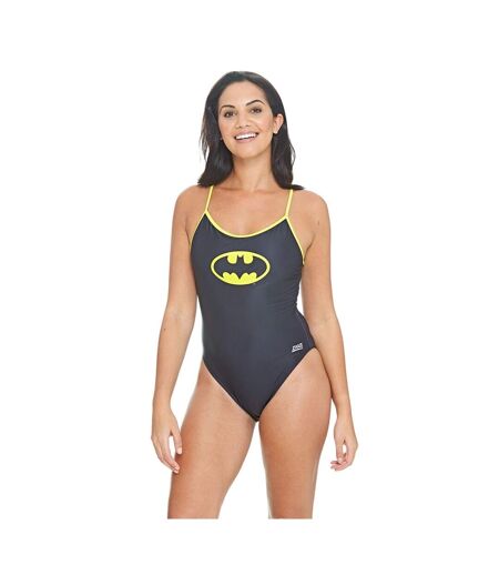 Womens/ladies Sprintback One Piece Swimsuit Black Batman