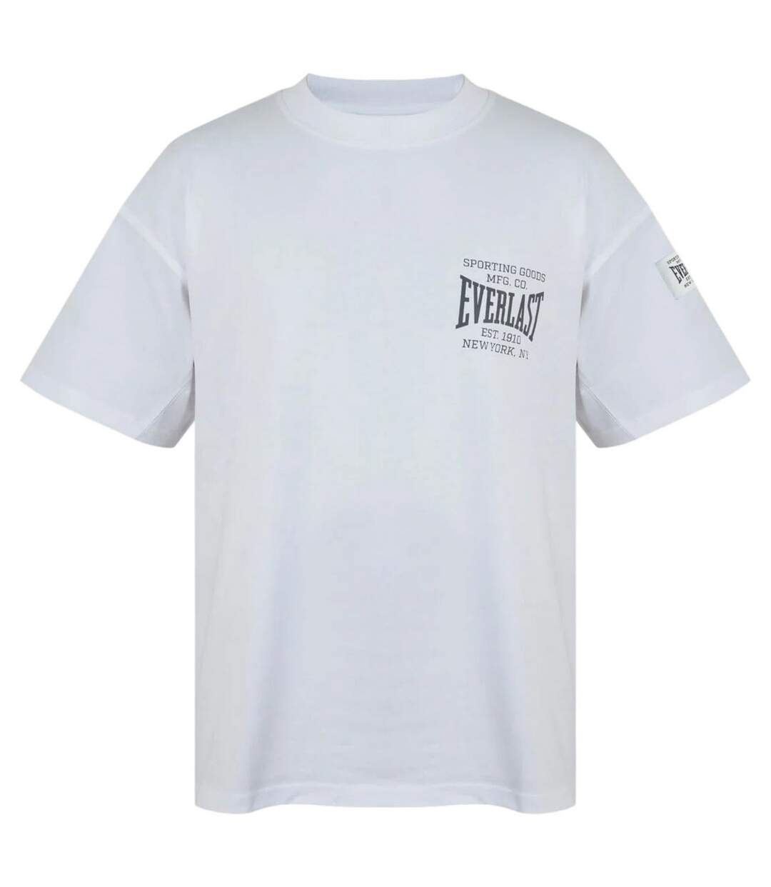 Mens Nyc Logo Crew Neck Oversized T-shirt White Everlast-1