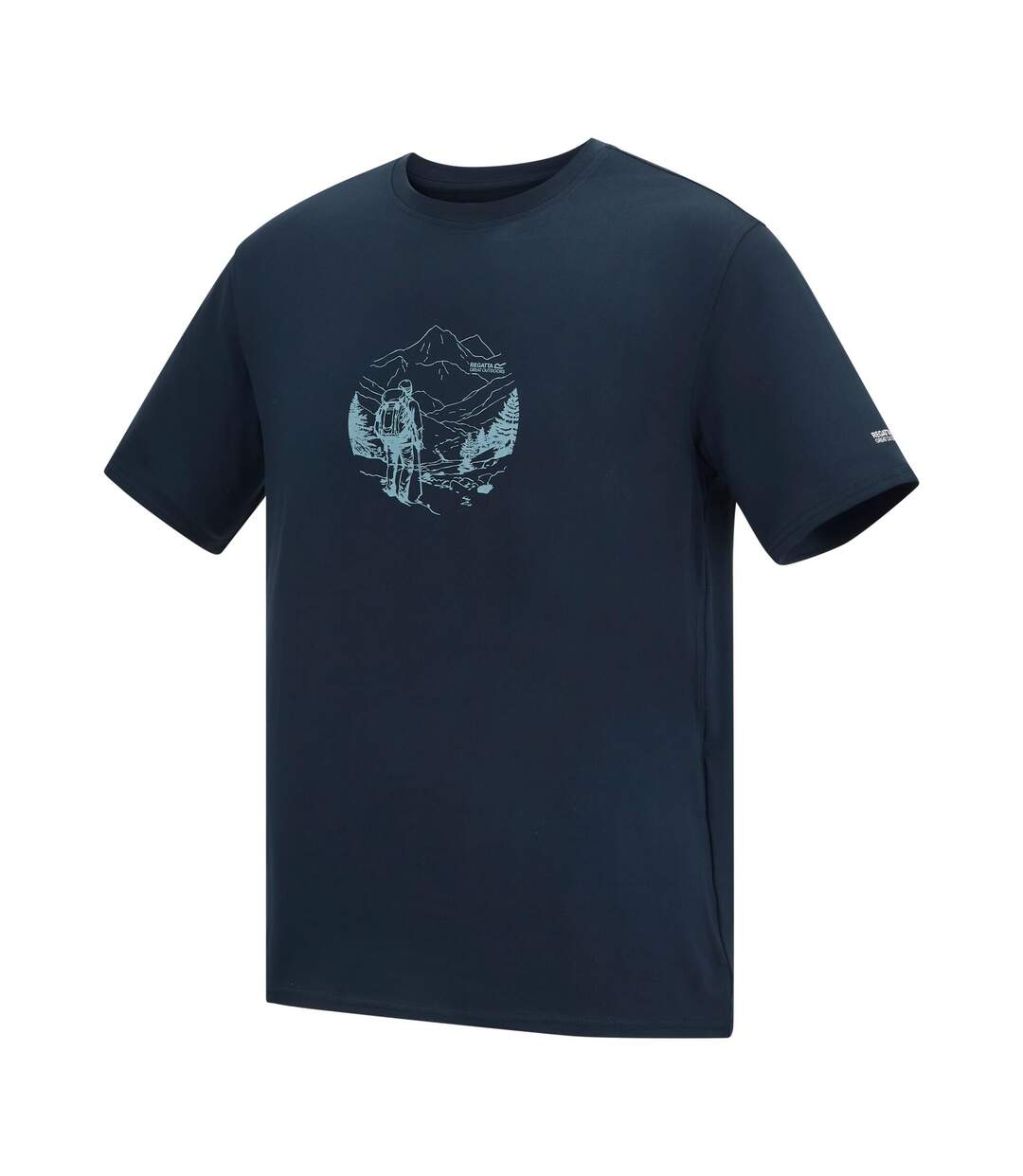 T-shirt Motif/style Dessin Au Trait Fingal Homme Bleu Marine Regatta-4