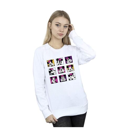 Disney Sweat-shirt à carreaux Minnie Mouse Femme/Ladies (Blanc) - UTBI28495