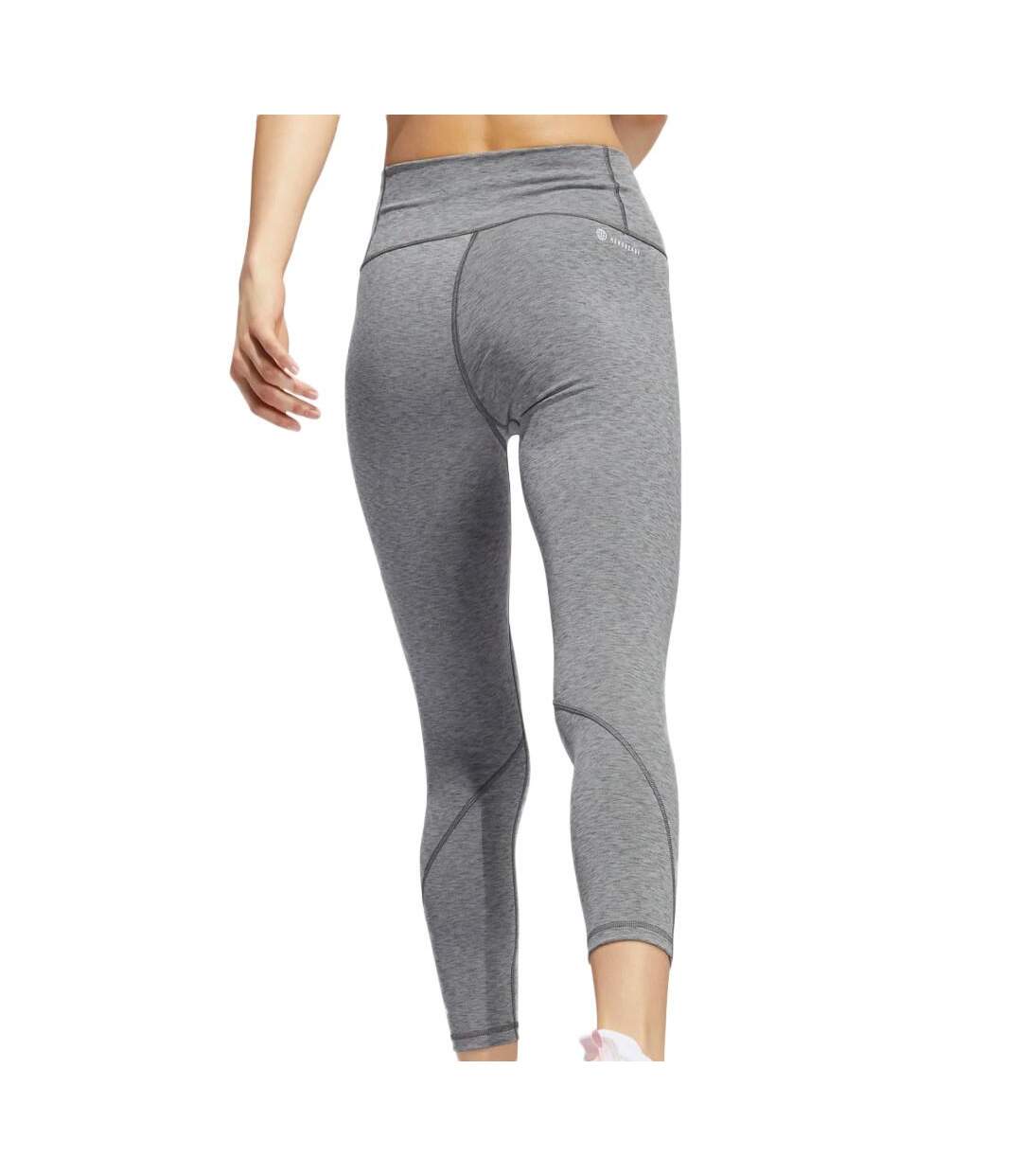 Legging Gris Clair Femme Adidas Optime - S-2