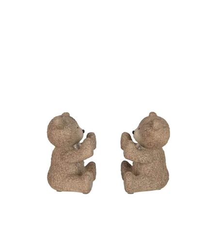 Lot de 2 Serre-Livres Enfant Ours 20cm Marron