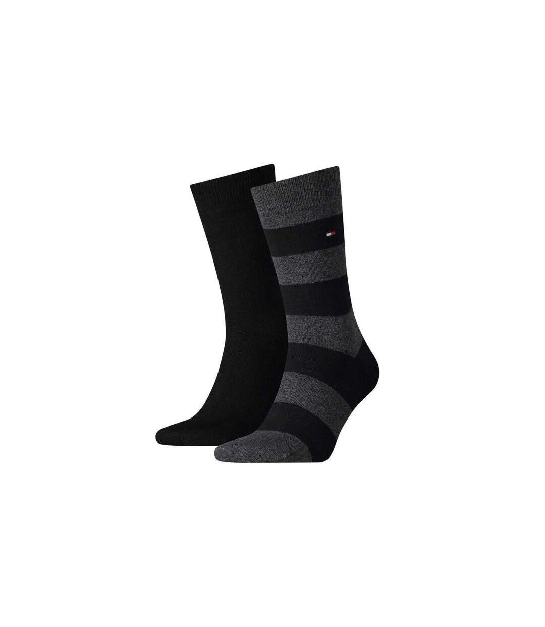 TOMMY HILFIGER Lot de 2 paires de Chaussettes Homme Coton RUGBY Noir-2