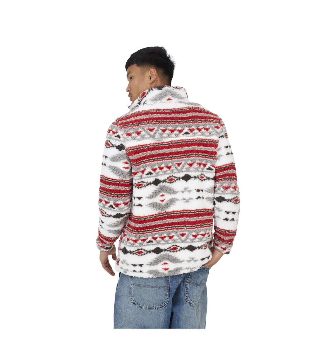 Mens Hebden Fleece Quarter Zip Sweatshirt Multicoloured Brave Soul-2