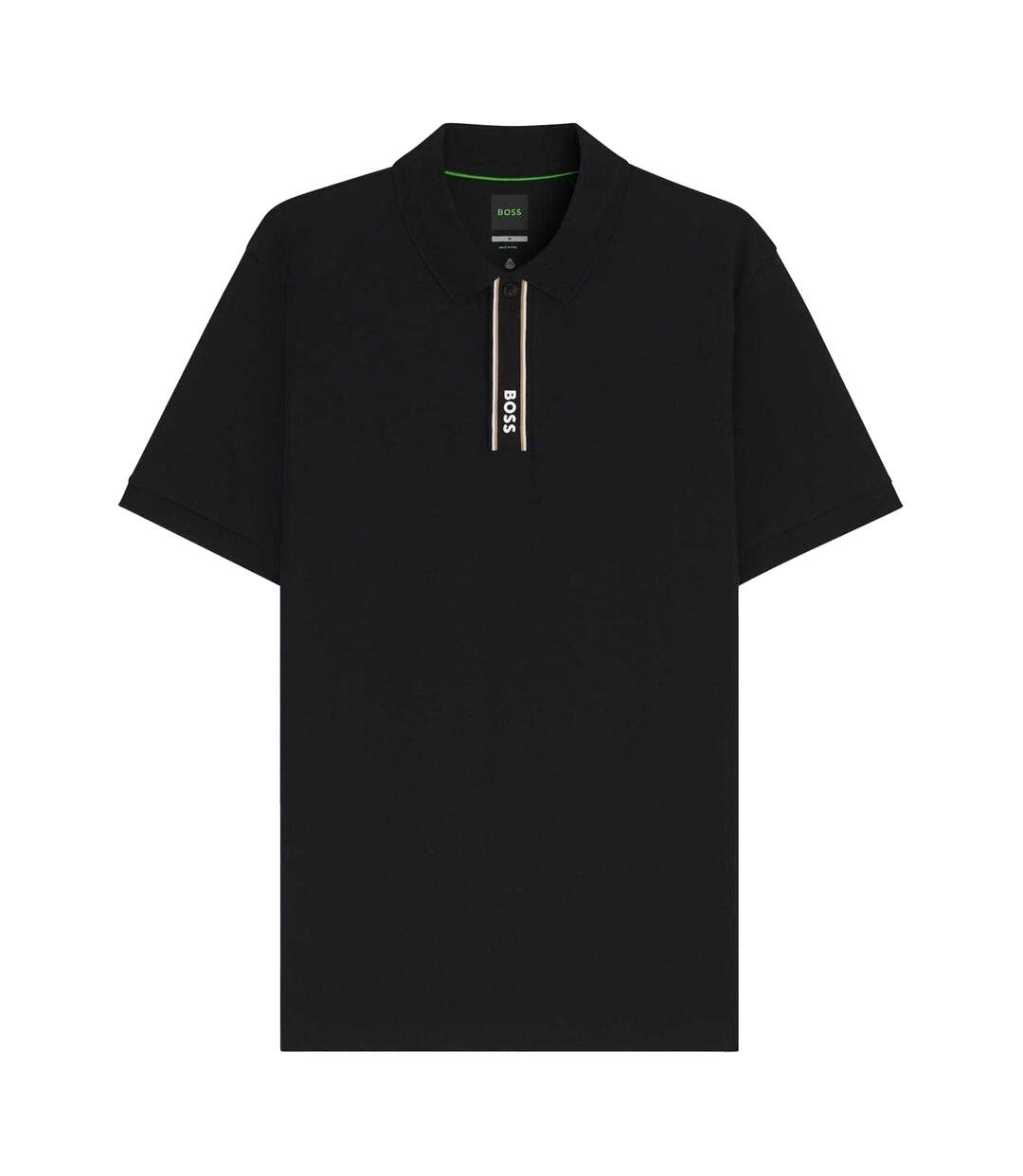 Mens Logo Regular Polo Shirt Black Boss-2