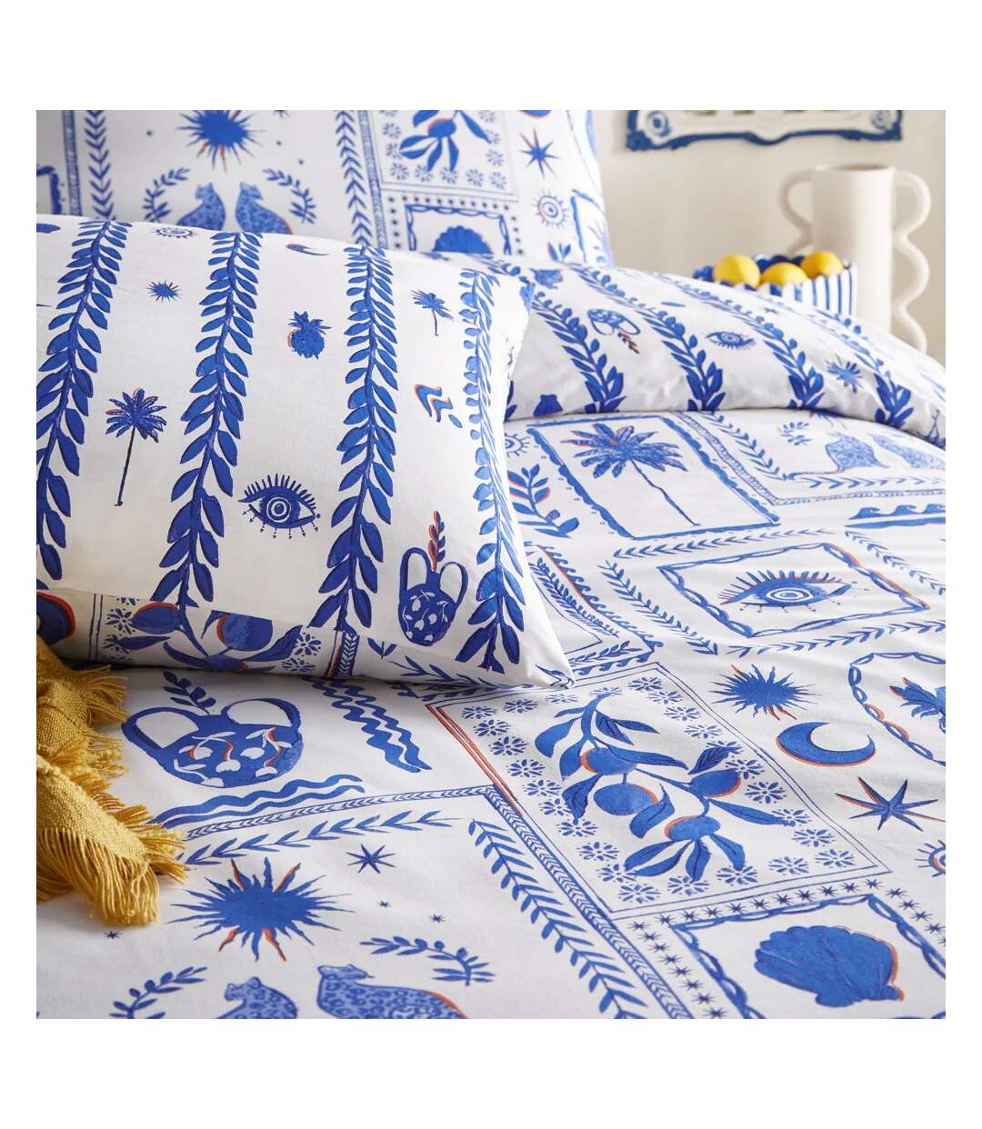 Frieze duvet cover set blue/white Furn-3