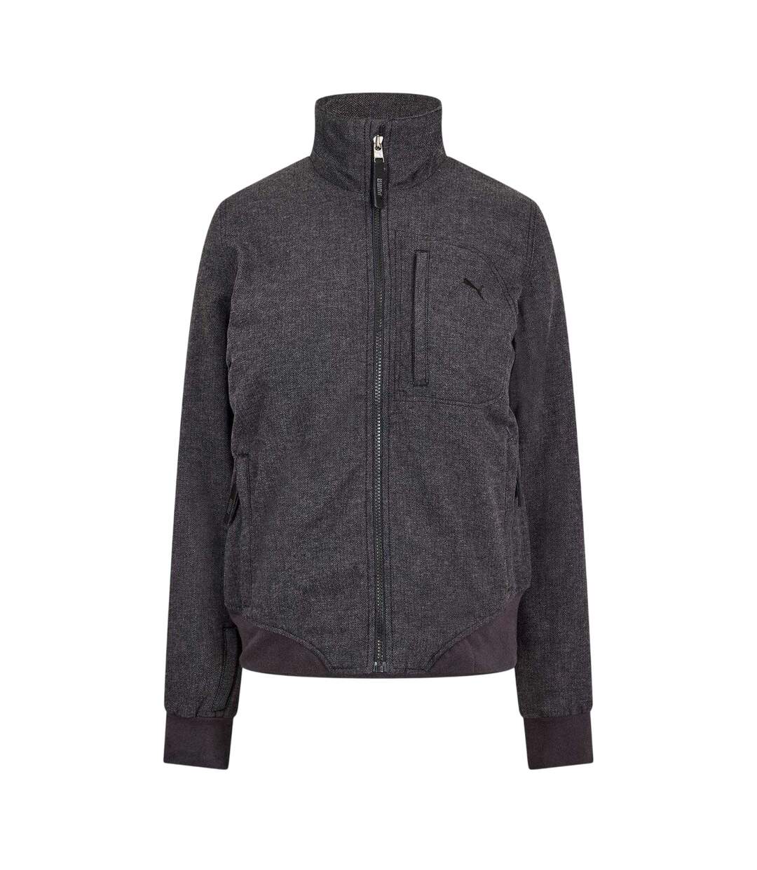 Womens/ladies Textured Bomber Jacket Black Puma-1