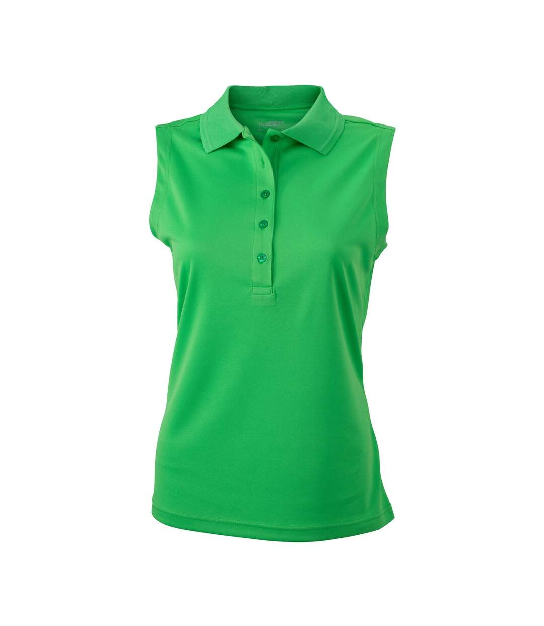 Polo micro-polyester FEMME JN575 - vert - sans manches