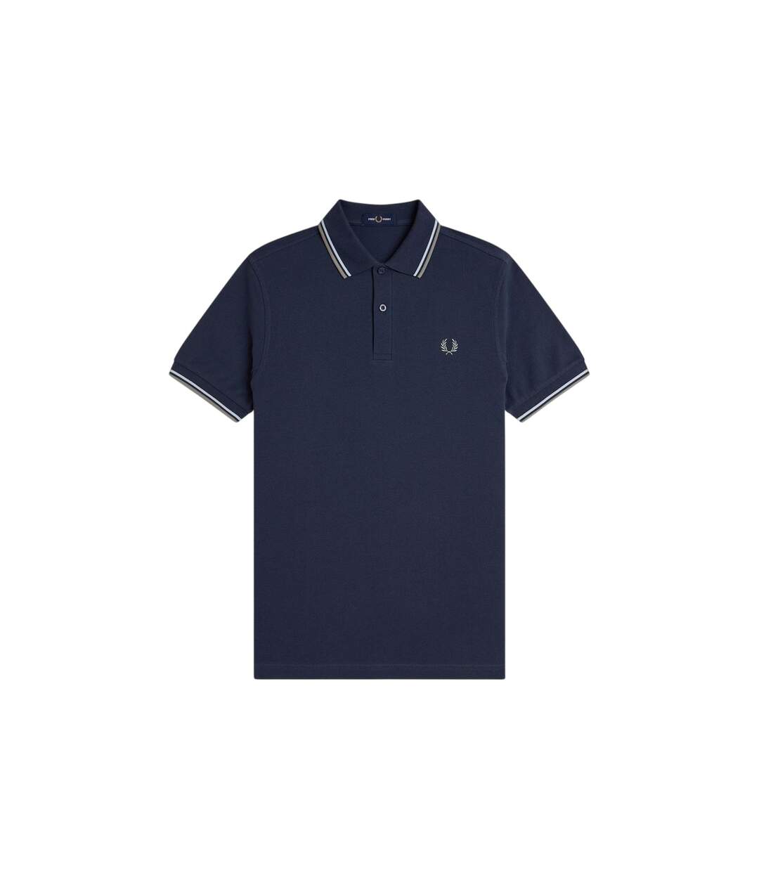 Polo Motif/style Double Pointe Homme Bleu Ardoise Fred Perry-2