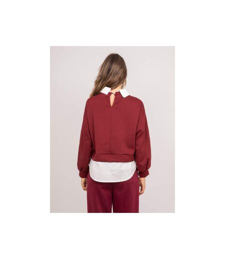 Sweat 2 en 1 effet chemise col blanc YUNA - Dona X Lisa
