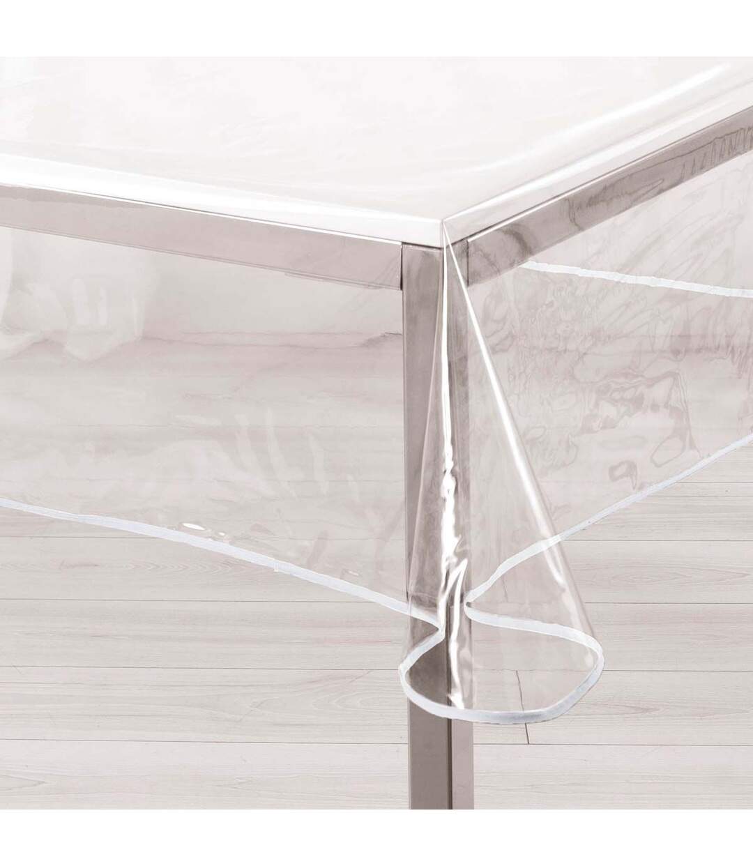Nappe Cristal Garden 140x240cm Transparent & Blanc-2