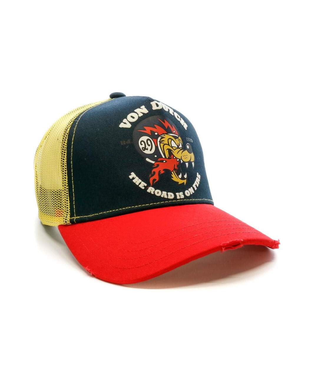 Casquette Marine/Jaune Homme Von Dutch Wolf - Taille unique-2