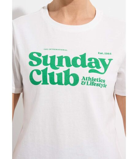 T-shirt blanc inscription Sunday Club