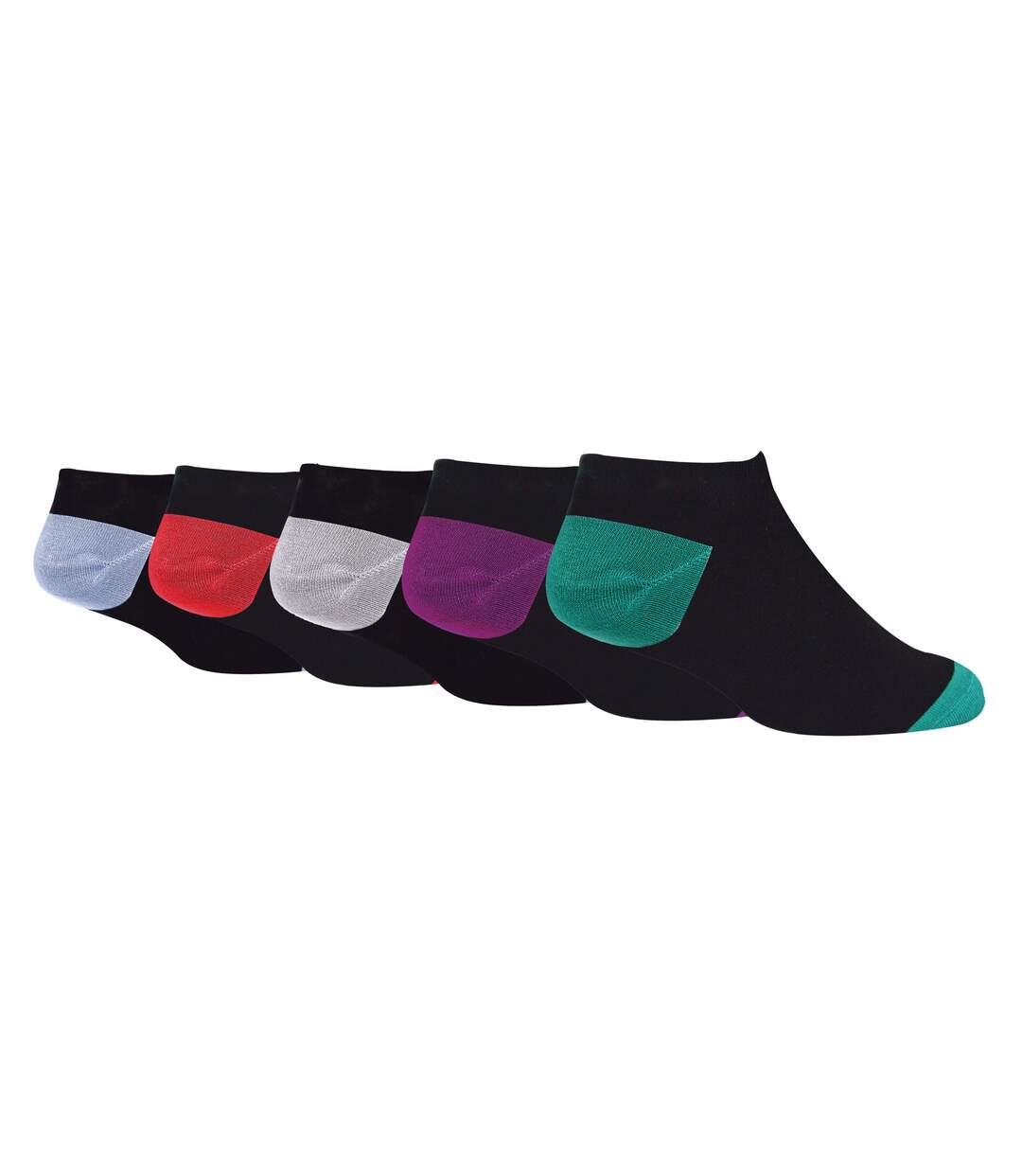 Wild Feet - 5 Pk Mens Bamboo Trainer Socks | Heel & Toe-1