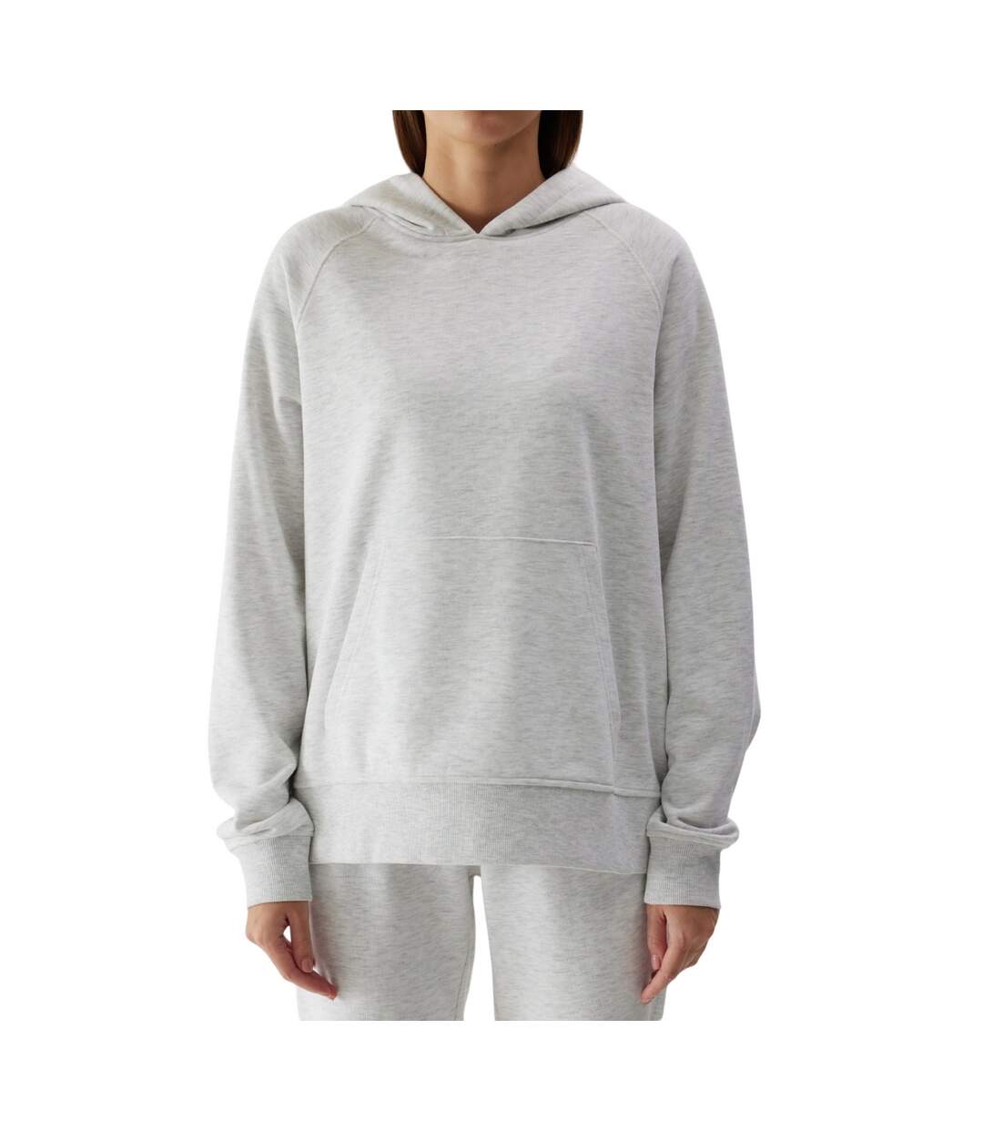 Sweat À Capuche F0955 Femme Gris Argenté 4F-1