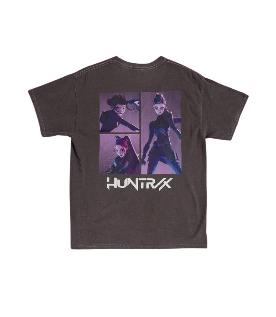 Unisex Adult Vintage Wash T-shirt Charcoal K-Pop Demon Hunters-2