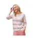 Womens/ladies Striped Lightweight Jumper Cream WoolOvers-1