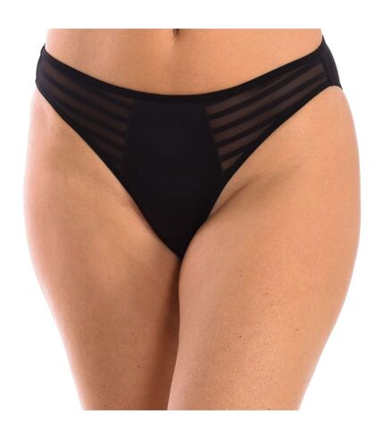 Panties with micro tulle and stripes for women, model BK604. Elegance, softness and comfortable fit.