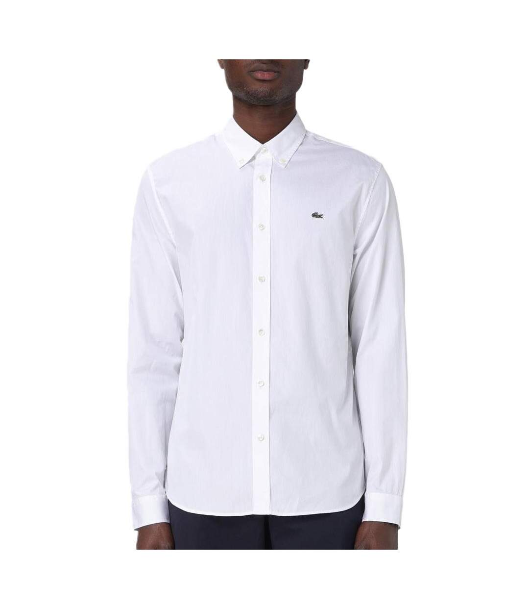 Chemise slim fit blanc homme lacoste unie pinpo-1