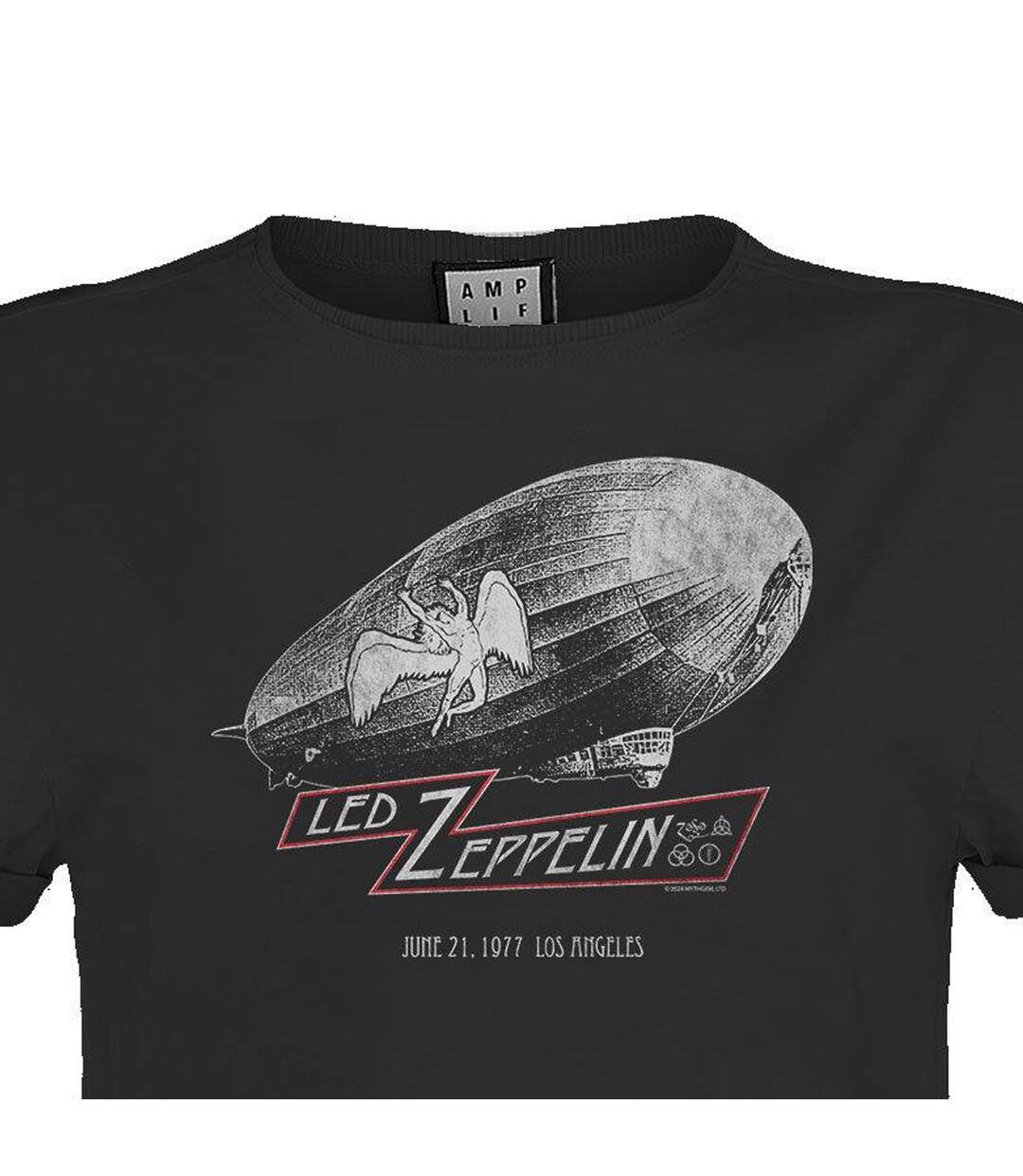 Womens/ladies dazed and confused led zeppelin crop top charcoal Amplified-2