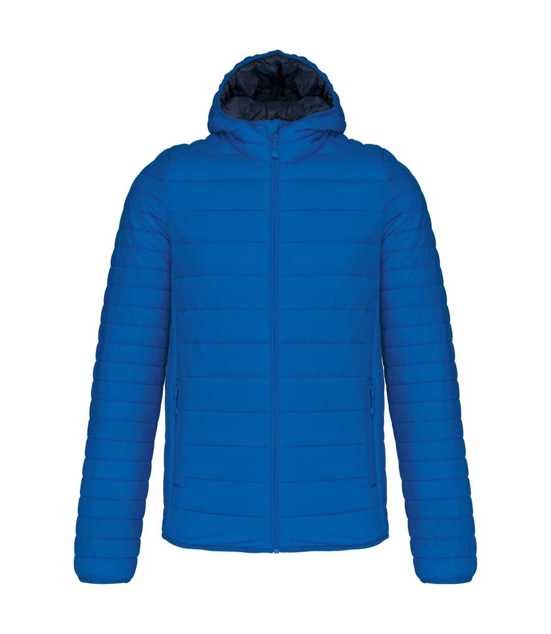 Mens lightweight hooded padded jacket light royal blue Kariban