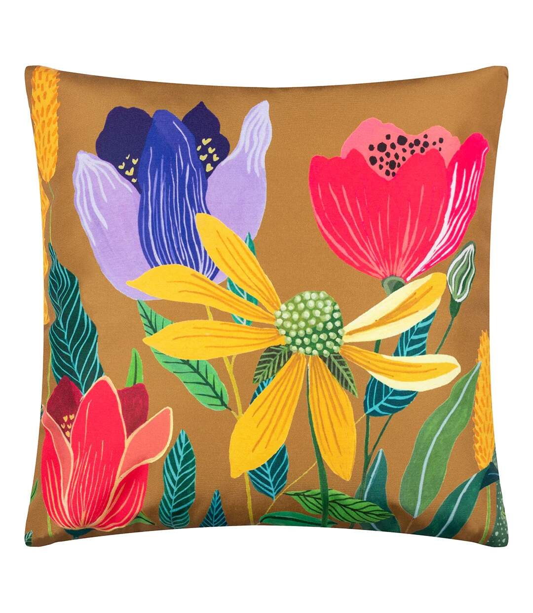 Nature house of bloom celandine outdoor cushion cover 43cm x 43cm saffron Wylder