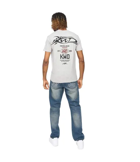 Mens Tattooed T-shirt Grey Marl Kings Will Dream