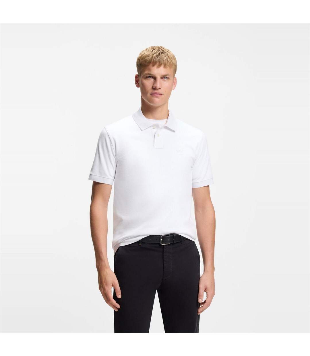 Mens Passenger Box Logo Polo Shirt White Boss-2
