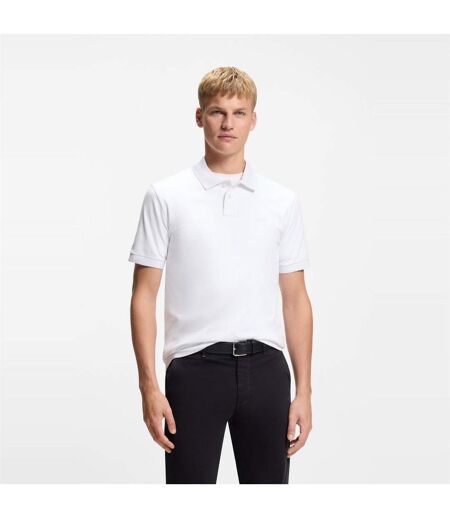 Mens Passenger Box Logo Polo Shirt White Boss
