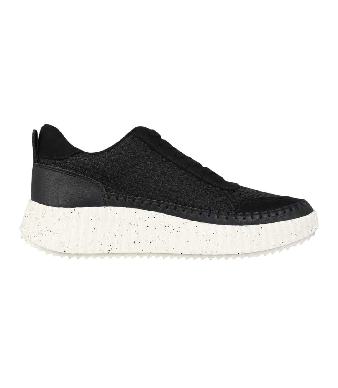 Womens/ladies Knitted Platform Wedge Trainers Black Jack Wills-1