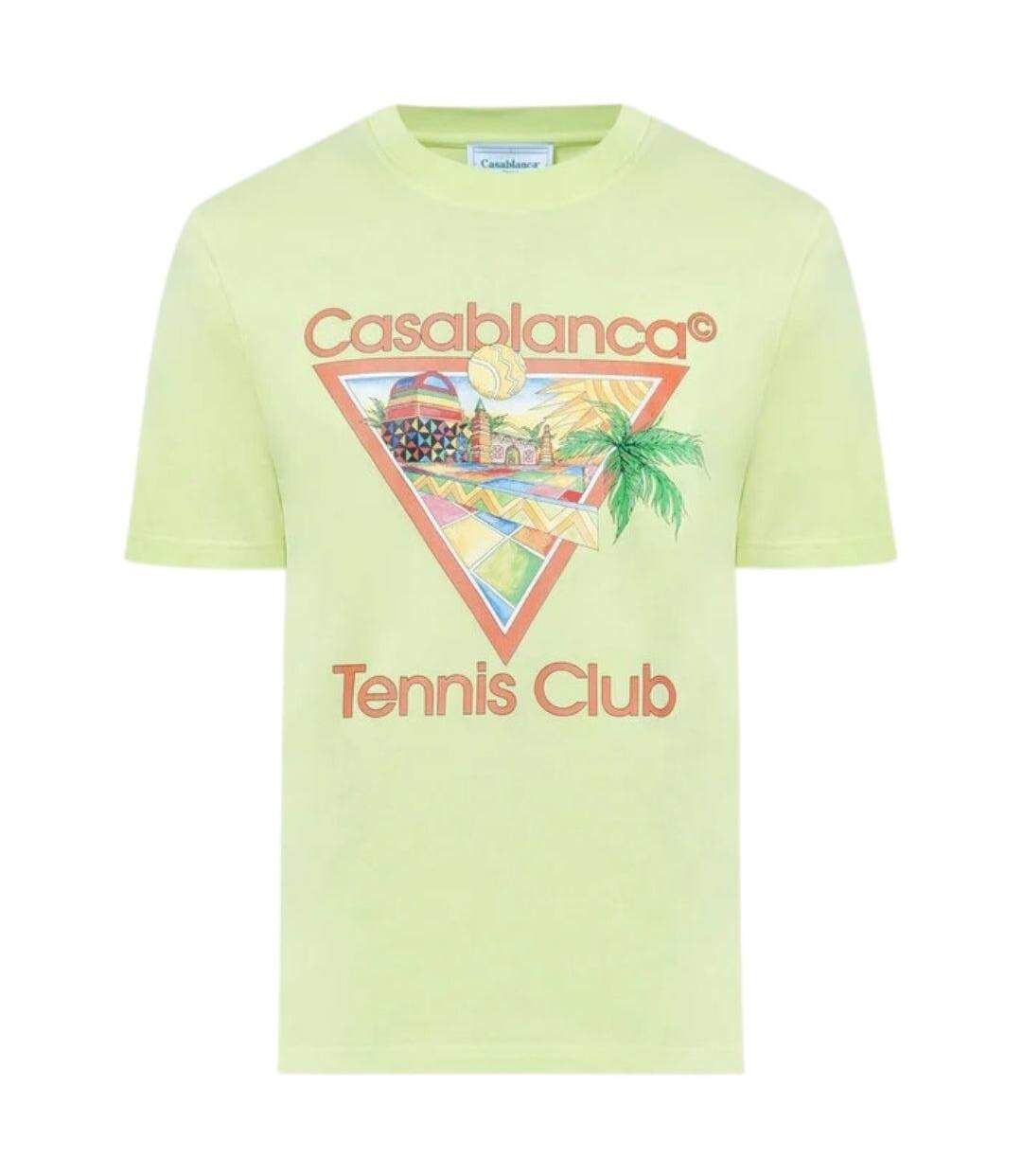 T-shirt Tennis Club Homme Vert Pâle Imprimé Casablanca-2