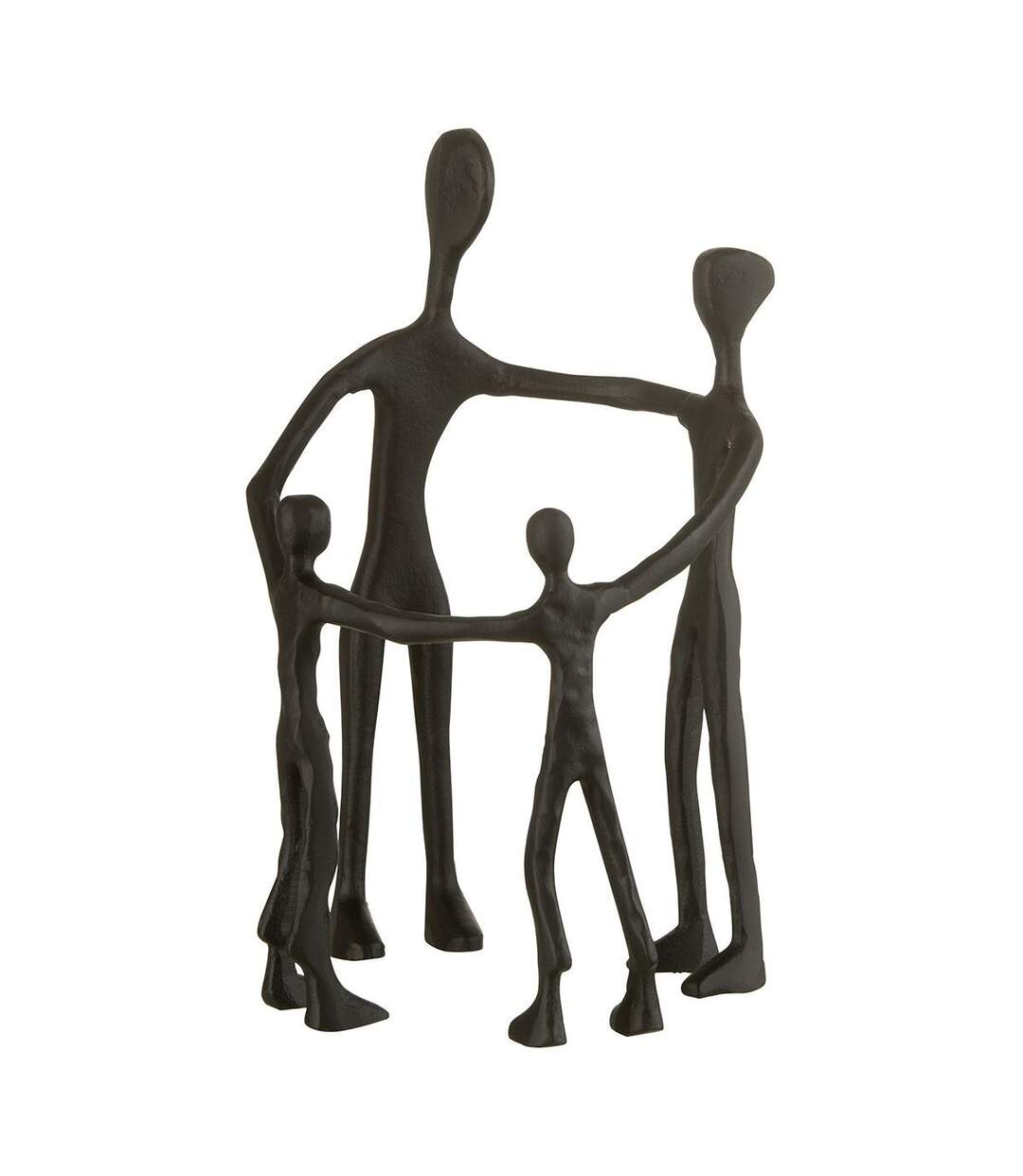 Statuette Déco Famille en Cercle 31cm Noir-1