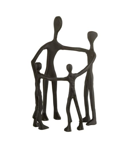 Statuette Déco Famille en Cercle 31cm Noir