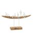 Statuette Déco en Bois Personnage sur Banc 30cm Naturel-1