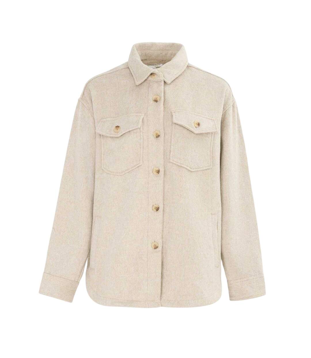 Chemise Manches Longues Femme Beige Clair Miso-1