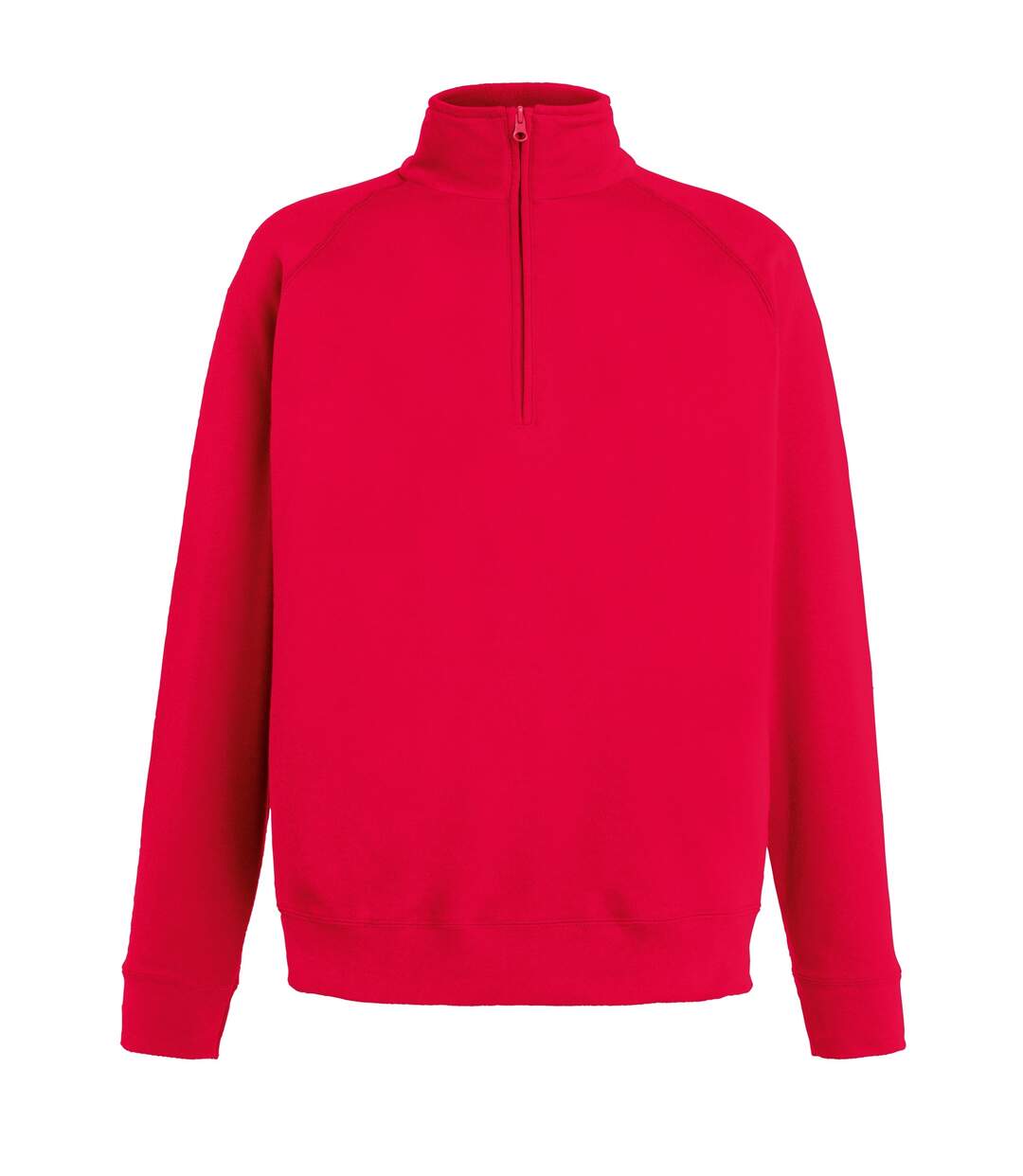 Fruit Of The Loom Mens Lightweight Zip Neck Sweatshirt (Red)
