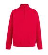 Fruit Of The Loom Mens Lightweight Zip Neck Sweatshirt (Red)