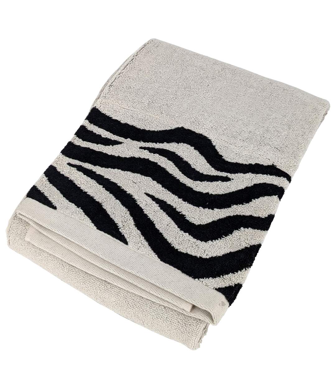 Drap de douche absorbant coton ZEBRA Bordure zèbre-1