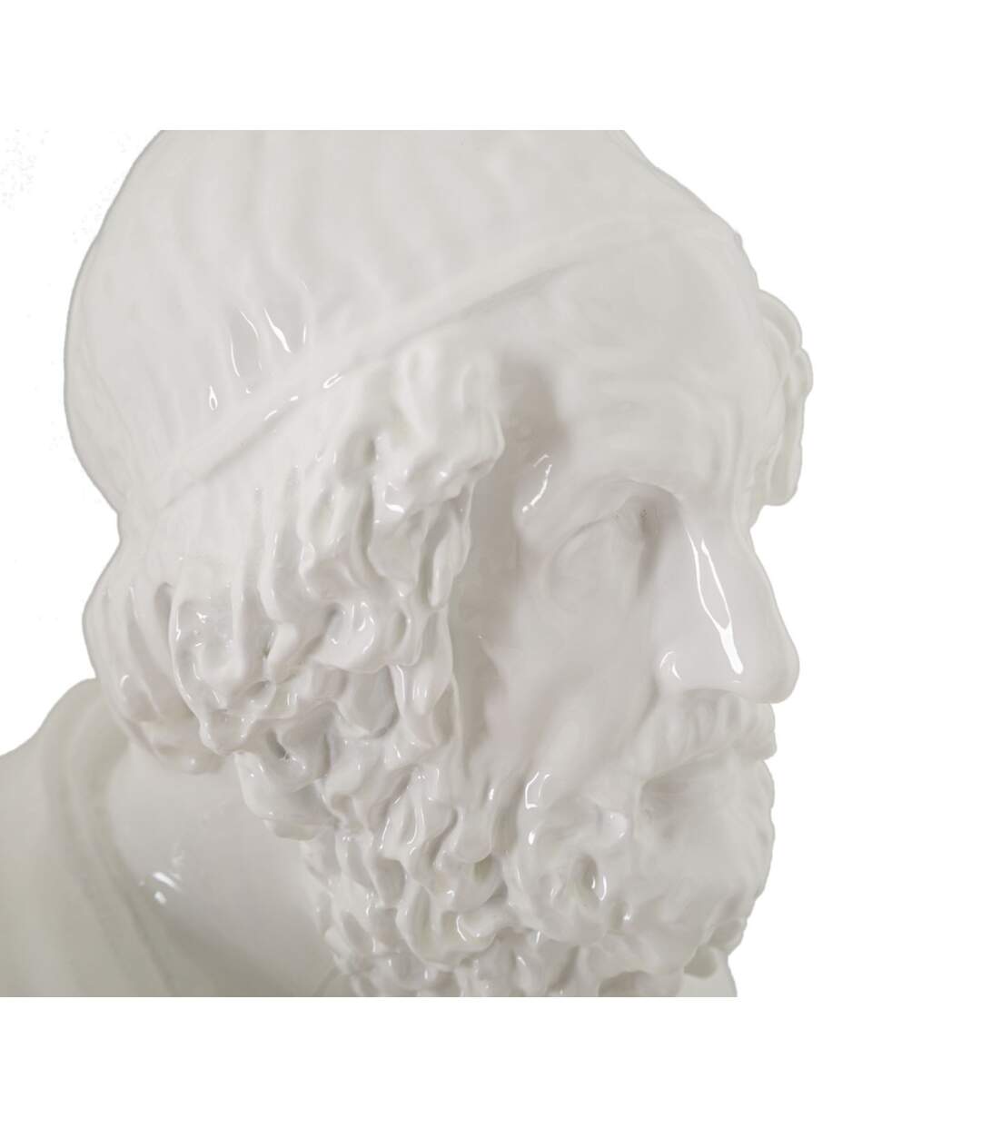 Buste Homme en Résine Sage 25cm Blanc-5