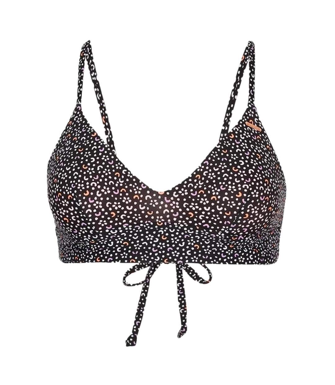 Haut de maillot de bain noir/orange femme o'neill wave-1