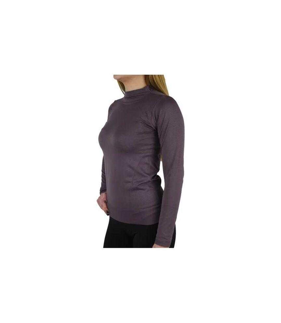 T-shirt Manches Longues Femme Violet Clair Gym Hero-3