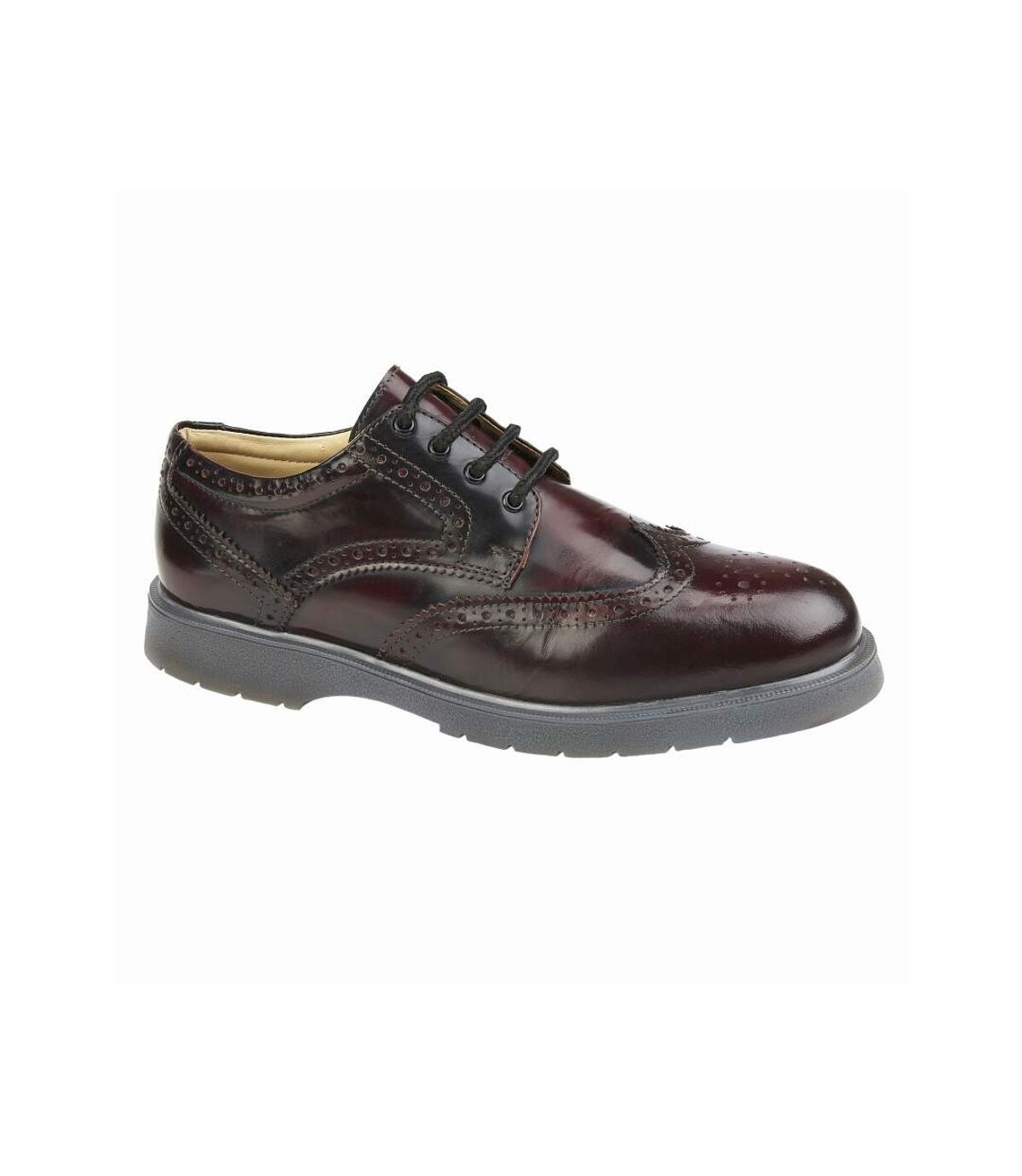 Grafters Mens Leather Brogues (Burgundy)