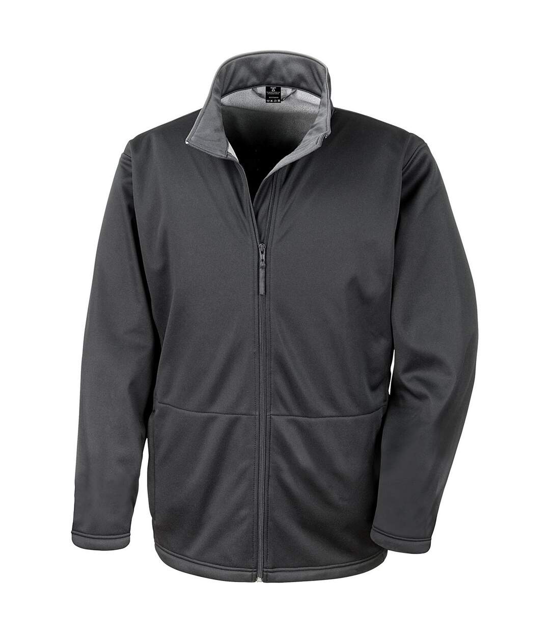 Mens plain soft shell jacket black Result Core-1