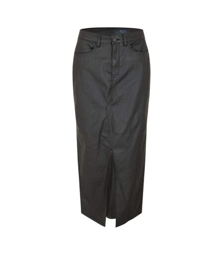 Womens/ladies Coated Regular Maxi Skirt Black Noisy May