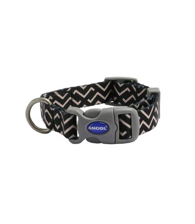 Soho zig zag dog collar 20cm 30cm black/white Ancol