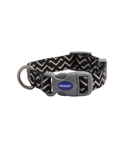 Soho zig zag dog collar 20cm 30cm black/white Ancol