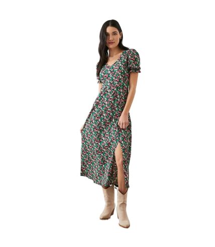 Dorothy Perkins Womens/Ladies Ditsy Print V Neck Short-Sleeved Midi Dress (Multicolored) - UTDP1628