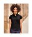 Russell Collection Ladies/Womens Cap Sleeve Easy Care Fitted Shirt (Black)