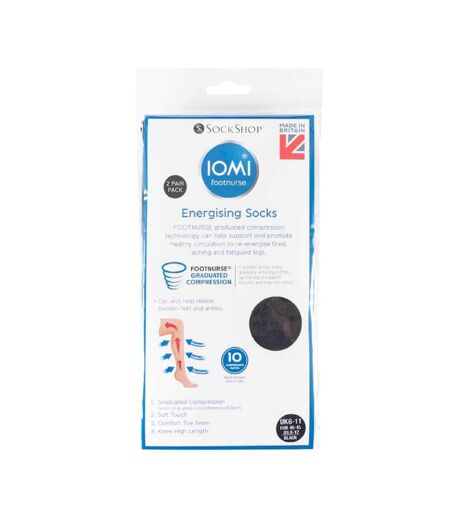 2 Pack 80 Denier Compression Knee High Energising Socks 6-11 UK