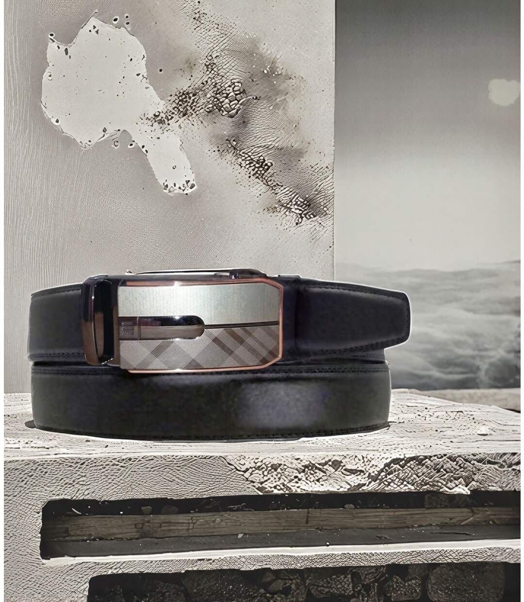 Ceinture homme cuir noir - Boucle automatique - Sophistication et confort-5